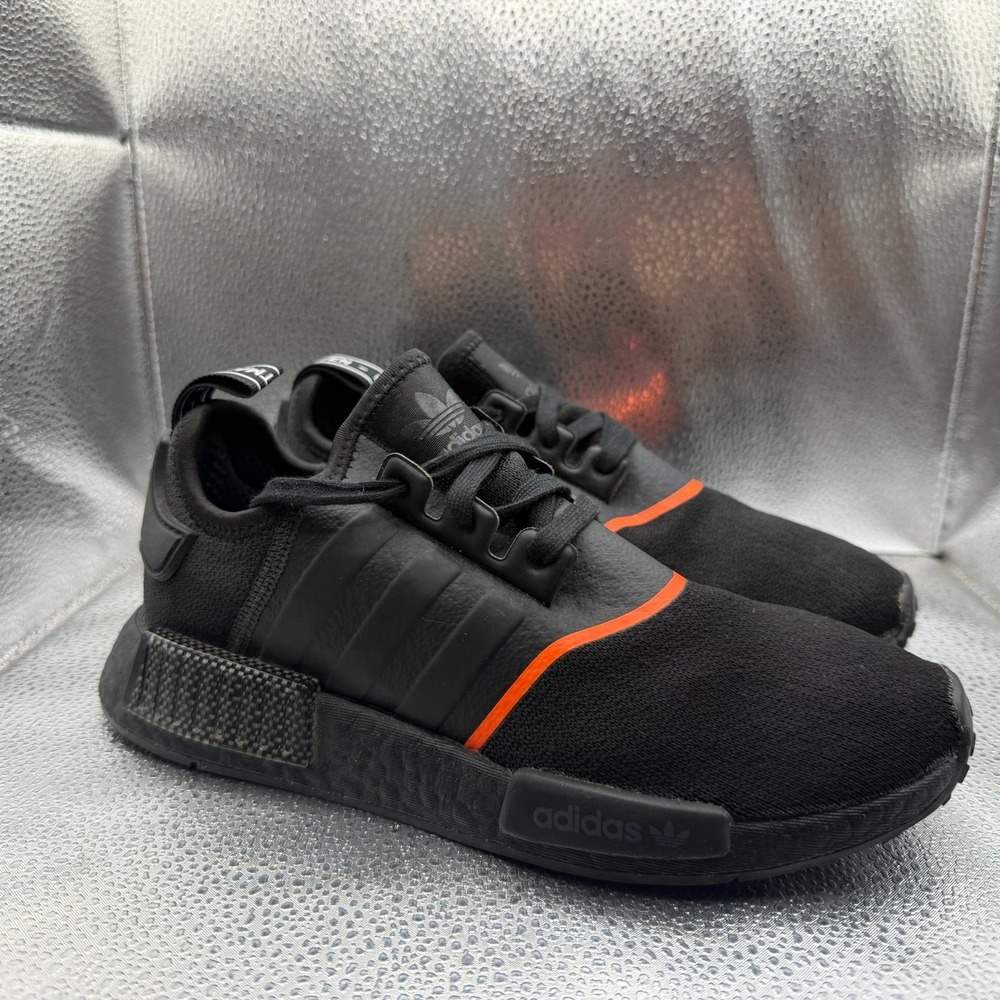 Size 6 Adidas Originals NMD R1 Core Black Orange Mens Sneaker Shoes EE5085